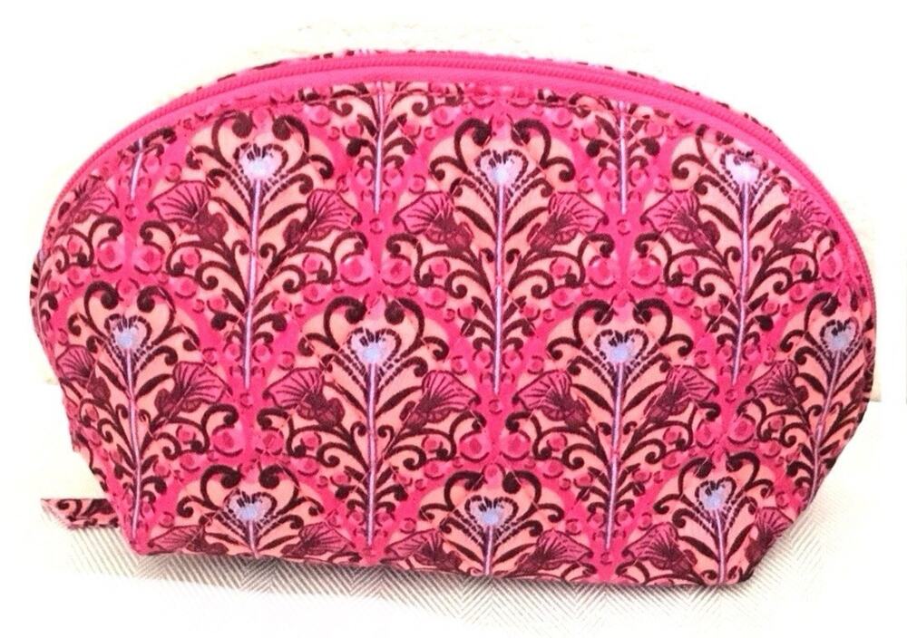 Vera Bradley Wicked Mini Dome Cosmetic Bag Makeup Pouch Bewitching Pink Small